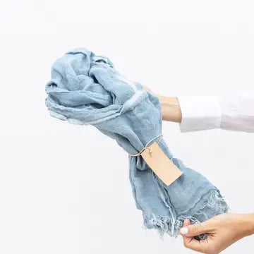 Linen Scarf ~ Light Blue