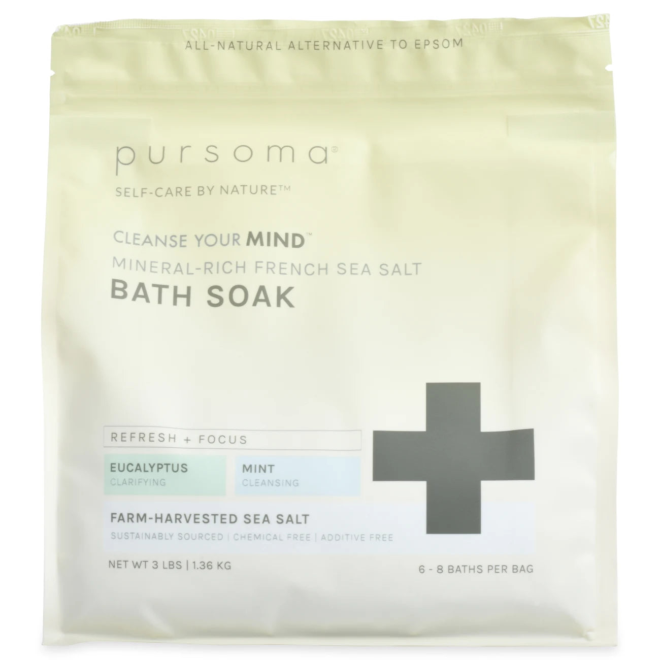 Pursoma ~ Cleanse your mind mineral-rich french sea salt bath soak