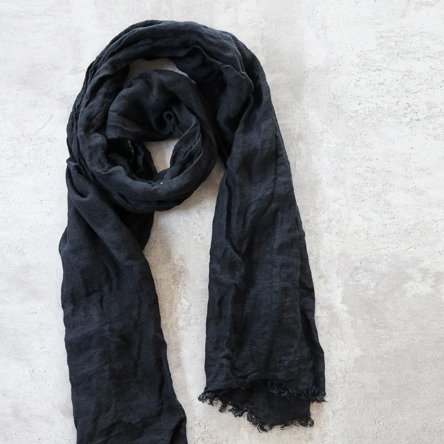 Linen Scarf ~ Black